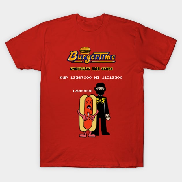 Ninja Brian's Burger Time High Score T-Shirt by LuisIPT